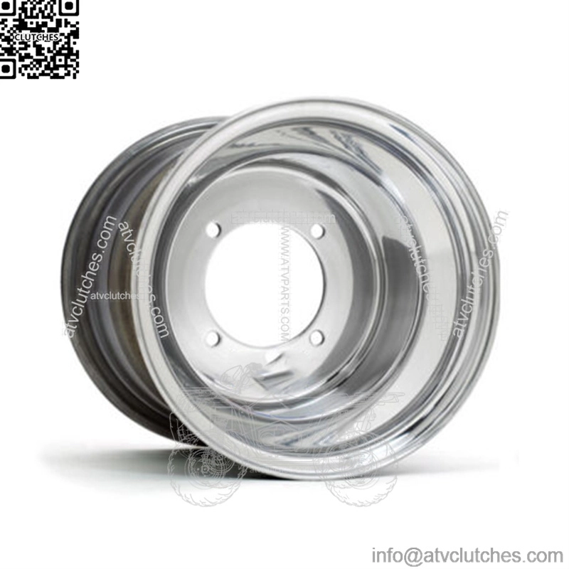 DWT Polished ATV Rear Wheels Rims PAIR 10" 10x8 3+5 4/4 Bolt Pattern (For: Polaris)