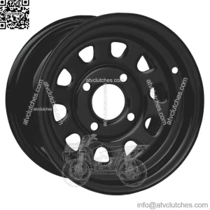 4/156 ITP Steel Wheel 12x7 4.0 + 3.0 Black For POLARIS RANGER 400 2010-2014 (For: Polaris)
