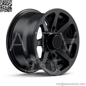 12" RockTrix RT102 12x7 4x156 ATV Wheels Rims, 4+3 offset, Includes 3/8"x24 Nuts (For: Polaris)