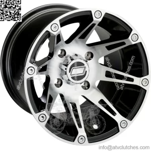 4 ATV/UTV Wheels Set 12in Moose 387X Machined 4/156 4+3 POL (For: Polaris)
