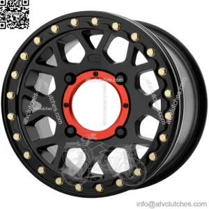 KMC UTV KS235 Grenade Beadlock 15x6 4x156 +38mm Satin Black Wheel Rim 15" Inch (For: Polaris)