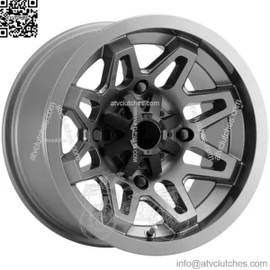 Vision UTV 416 Seven 12x7 4x110 +2.5mm Gunmetal Wheel Rim 12" Inch (For: Polaris)