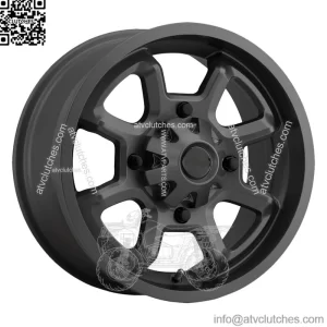 (Set of 4) Vision UTV 415 Bomb 12x7 4x156 Matte Black Wheels Rims 12" Inch (For: Polaris)