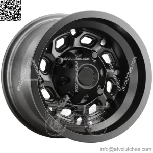 (Set of 4) Vision UTV 361 Spyder 15x7 4x110 Matte Black Wheels Rims 15" Inch (For: Polaris)