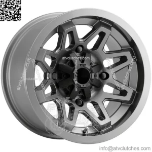 (Set of 4) Vision UTV 416 Seven 15x7 4x156 +38.1mm Gunmetal Wheels Rims 15" Inch (For: Polaris)