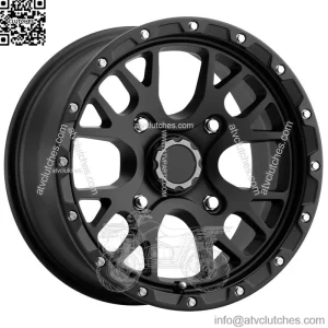 (Set of 4) Vision UTV 545 Rocker 15x7 4x110 Satin Black Wheels Rims 15" Inch (For: Polaris)