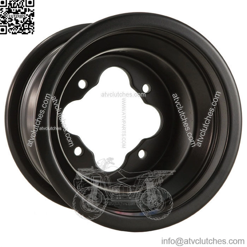 DWT Black A5 Rolled Lip 4+1 Front Rear Wheel 10" 10x5 4+1 4/110 Polaris RZR170