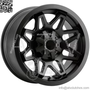 (Set of 4) Vision UTV 416 Seven 15x7 4x110 Matte Black Wheels Rims 15" Inch (For: Polaris)