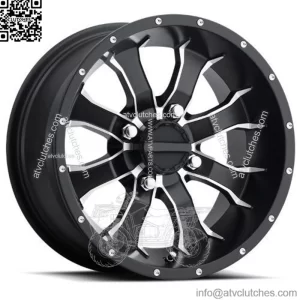 15x7 Raceline A77 Mamba UTV Satin Black with Machined Spokes Wheel 4x156 (5mm) (For: Polaris)