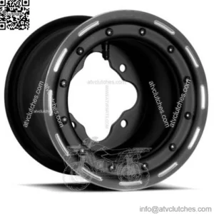 DWT G3 Rear Black Beadlock Wheels Rims Pair 9" 9x8 3+5 4/110 TRX 400EX 400X (For: Can-Am)