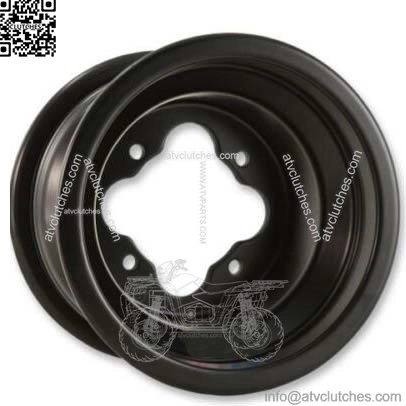 DWT Black ATV Front Wheel Set Rims 10" 10x5 3B+2N 4/144 TRX 450R 400EX Douglas (For: Can-Am)