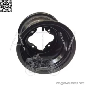DWT Black A5 Rolled Lip ATV Rear Wheel PAIR 8" 8x8 3+5 4/110 Can am DS450 450 (For: Can-Am)