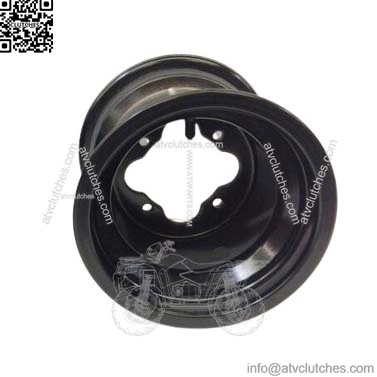 DWT Black A5 Rolled Lip ATV Rear Wheel PAIR 8" 8x8 3+5 4/110 Can am DS450 450 (For: Can-Am)