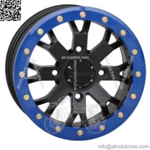 ATV/UTV Wheels Set 14in SB-4 Beadlock Mt Blk Blue NAR 4/137 5.5+1.5 HP1K (For: Can-Am)