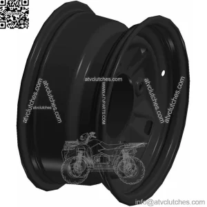 Polaris Off Road Rim, 12 x 6, Black, Genuine OEM Part 1523395-067, Qty 1