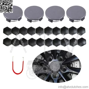 (25PC) For Tesla Model 3 and Y Car Wheel Center Hub Cap Cover and Lug Nut Gray