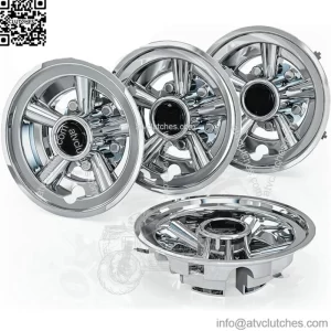 8 Inch Golf Cart Wheel Covers Hub Caps for EZGO Club Car Yamaha,Set of 4-Chrome