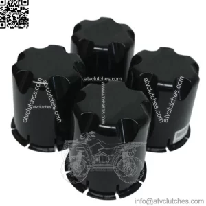 Golf Cart UTV ATV Wheel Rim Black Center Caps (Set of 4)