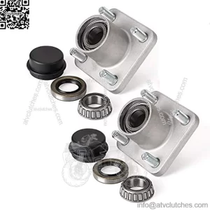 Wheel Hub Assembly for 2001.5-2013 EZGO TXT, Shuttle, Workhorse, ST Series Gas & Electric Golf Cart, with Bearing Races & Cap, OEM# 70895-G01 70895G01, Set of 2