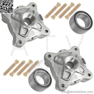 Front Left Right Wheel Hubs W/Studs & Bearings for Polaris RZR 800 EFI 2010-2014 (For: Polaris)