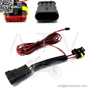 6-ft Long +/- Tail Light Power Harness for License Plate or Whip Light Compatible with 2015-up Polaris RZR 900 1000 XP Turbo