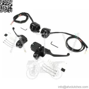 Black Handlebar Controls Hand Lever Set Control Kit Single Disc Switches Wiring (For: Harley-Davidson)