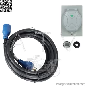 25FT 30Amp Generator Cord 14-30P to L14-30R Power Inlet Box Waterproof Combo