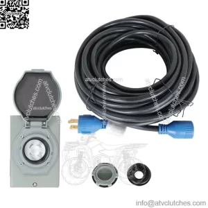 30 Amp Generator Cord 75FT and Power Inlet Box Waterproof Combo Kit NEMA L14-30