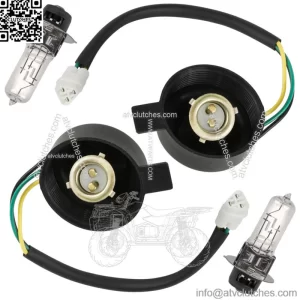 2X LH RH Headlight Socket and Bulb for Yamaha Raptor 700 YFM700R 2006 2007-2022