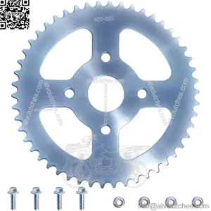 420 Chain 50 Tooth Go Kart Sprocket Compitable with Coleman BT200X CT200U Baja TrailMaster Warrior Heat Massimo MB165 MB200 196cc 420 50T 40mm Rear Drive Wheel Sprocket