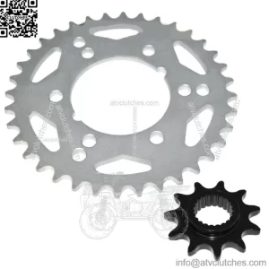 Front & Rear Sprockets Kit for Polaris Trail Blazer 250 2001 2002 2003 (For: Polaris)