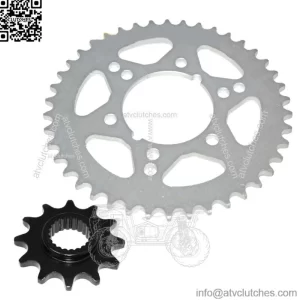Front & Rear Sprockets Kit for Polaris Scrambler 400 2X4 2000 2001 2002 (For: Polaris)