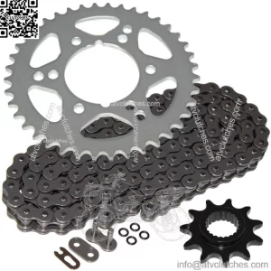 O-Ring Drive Chain & Sprockets Kit for Polaris Scrambler 400 4X4 2000 2001 2002 (For: Polaris)