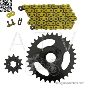 Yellow 520x60 Drive Chain & 12/32 Sprockets for Polaris RZR 170 fits 2009-2016