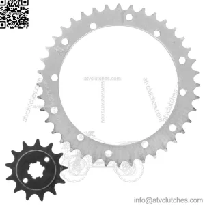 Front & Rear Sprockets Kit for Yamaha Blaster 200 YFS200 1988-2006 (For: Yamaha YFS200)