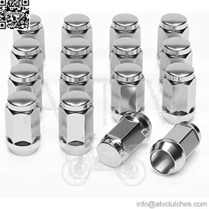 1/2-20 Wheel Lug Nuts for EZGO & Club Car Golf Cart, Closed End Bulge Acorn 60 Degree Conical Seat, 3/4" Hex, Set of 16