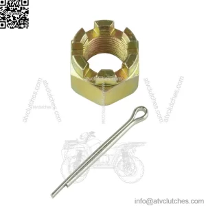 1x Castle Rear Wheel Axle Hub Nut w/ Cotter Pin For Polaris Sportsman 500 HO 11