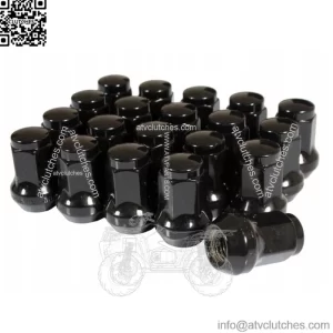 Wheel nut tapered black M10x1,25 Hex 14mm L-28mm to alurims 13271-BK