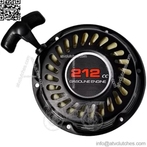 Pull Start Recoil Starter w/ 212cc Stciker for Predator 212 Coleman BT200X CT200U 200cc Mini Bike, KT196 Go Kart Pull Cord Start Honda 6.5HP GX160 196 Hisun Engine,Obsidian Black