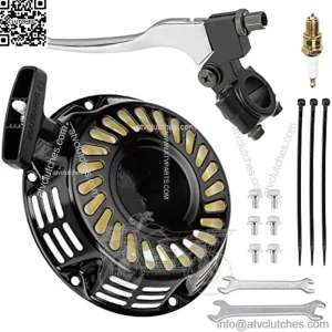 Pull Recoil Start and Left Brake Handle Clutch Lever Perch with Spark Plug kit Predator 212cc 196cc 5.5hp 6.5hp Coleman BT200X CT200U Trail CT200U-EX Baja MB200 Mini Bike Motor Parts