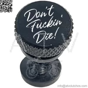 Don't Fuckin' Die Knurled Aluminum Rear 1/4-20 Seat Bolt Fits Harley Davidson 1996-2023+. Custom Made (Black Bolt)
