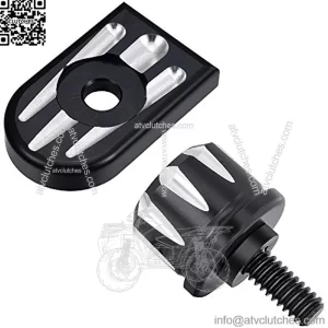 Stainless Steel Seat Bolt Screw Cover Tab Mount Knob Black Kit Compatible for Harley Davidson 1996-2023