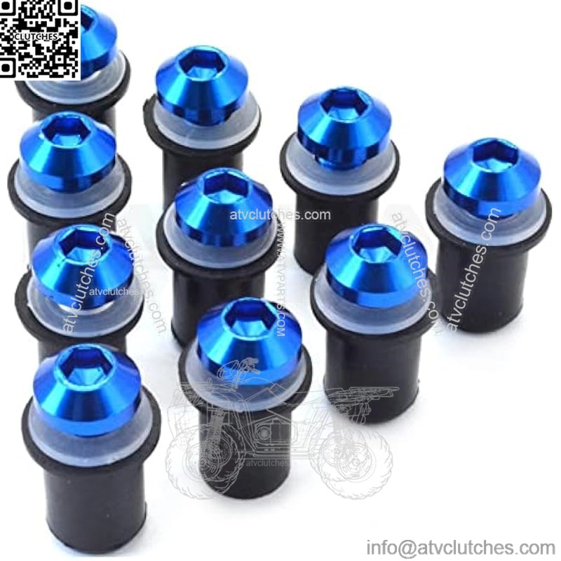 Kits 10PC Windscreen Bolt Screw Windshield Screw Kit CNC Windscreen Bolt Kit for Yamaha YZF R1 YZFR1 XJR1300 FJR1300 FZ1 FAZER Parts (Color : Blue)