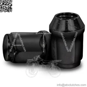 Full Set of 16 Golf Cart Flat Black Acorn Lug Nuts 1/2-20 - Club Car, EZGO