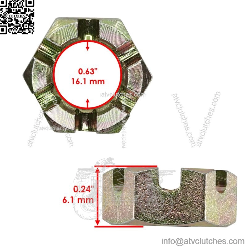 Front or Rear Axle Castle Nut for Polaris 7547406 M18x1.5x13 (For: Polaris Sportsman 570) - Image 2