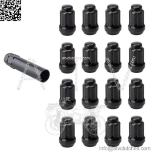 Set Tusk Tapered Spline Drive Lug Nut 12mm x 1.25mm Thread Pitch Black 16+key (For: More than one vehicle)