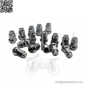 Chrome tapered wheel nuts 3/8-24 thread, 14mm hex (13272)