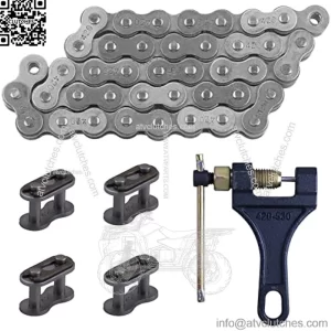 420 Jackshaft Chain 42Link+ Chain Breaker, fit for Coleman BT200X CT200U Trail 200 CT200U-EX Baja TrailMaster Warrior Heat Massimo MB165 MB200 196cc 6.5hp Powersports Mini Bike Part