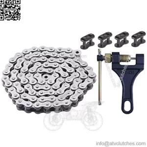 420 Standard Roller Chain 90 Link+ Chain Breaker, fit for Coleman BT200X CT200U Trail 200 CT200U-EX Baja TrailMaster Warrior Heat Massimo MB165 MB200 196cc 6.5hp Powersports Mini Bike Part
