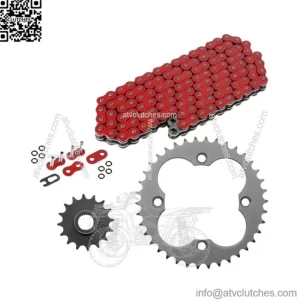 Red O-Ring Drive Chain & Sprockets Kit for Honda TRX450R Sportrax 450 2004 2005 (For: Honda)